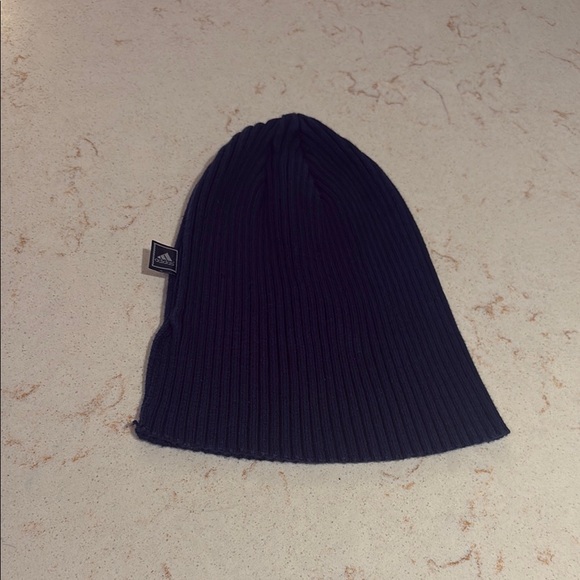 Adidas Navy Ribbed Beanie wool blend one size - Picture 1 of 4